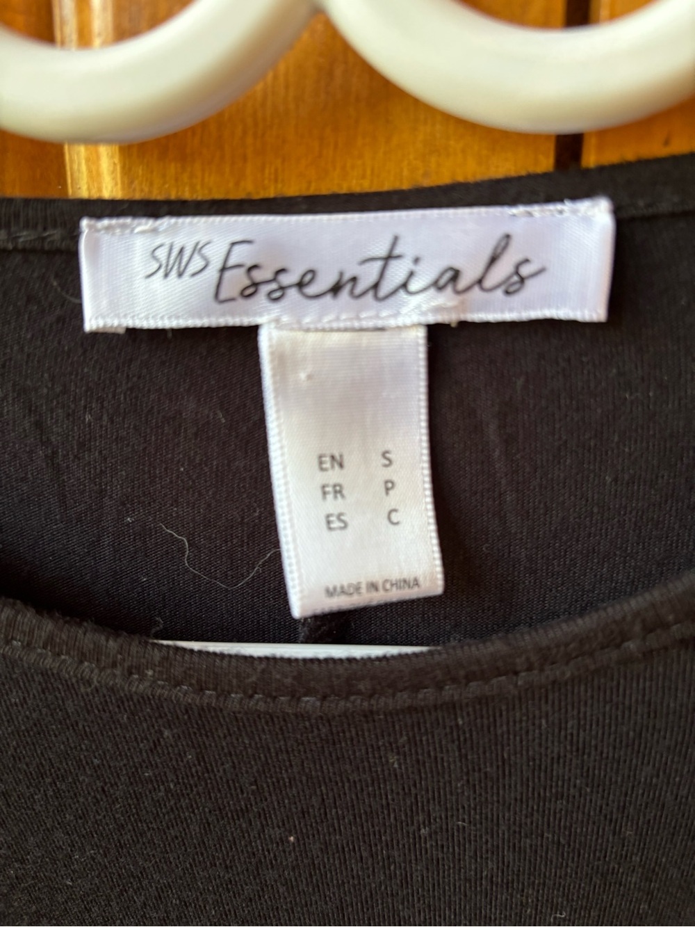 Essentials Black Short Sleeve Ruffle Top - Picture 3 of 3